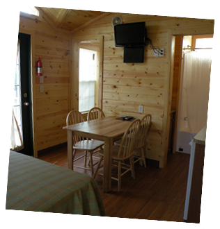Deluxe cabin interior.